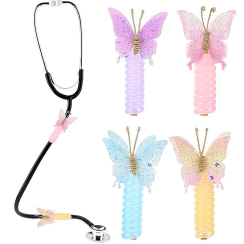 ملحقات سماعة الطبيب الساحرة للممرضة - 4 قطع من المعلقات الملونة على شكل نجمة حلزونية، هدية لطبيب الأطفال والطبيب البيطري، وتخرج التمريض الطبي in Kuwait