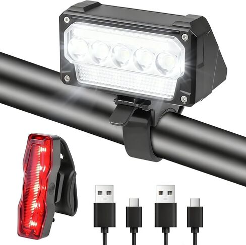 Bike Lights,Chasinglee USB Rechargeable Bicycle Lights, Super Bright 1200 Lumens Front and Back LED Bike Lights IPX6 Waterproof Bicycle Wheel Lights Taillight Set for Night Riding, Road and Mountain in Kuwait