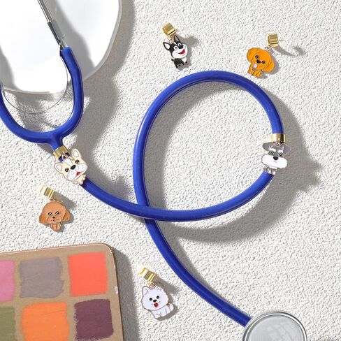 Frenchie Chihuahua Stethoscope Charms for Nurses - 10Pcs Cute Dog Alloy Pendants Stethoscopes Charm for Doctors Medical Students, Puppy Accessories Gifts for Veterinary Staff in Saudi Arabia