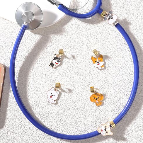 Frenchie Chihuahua Stethoscope Charms for Nurses - 10Pcs Cute Dog Alloy Pendants Stethoscopes Charm for Doctors Medical Students, Puppy Accessories Gifts for Veterinary Staff in Saudi Arabia