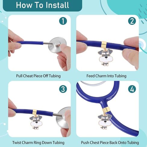 Frenchie Chihuahua Stethoscope Charms for Nurses - 10Pcs Cute Dog Alloy Pendants Stethoscopes Charm for Doctors Medical Students, Puppy Accessories Gifts for Veterinary Staff in Saudi Arabia