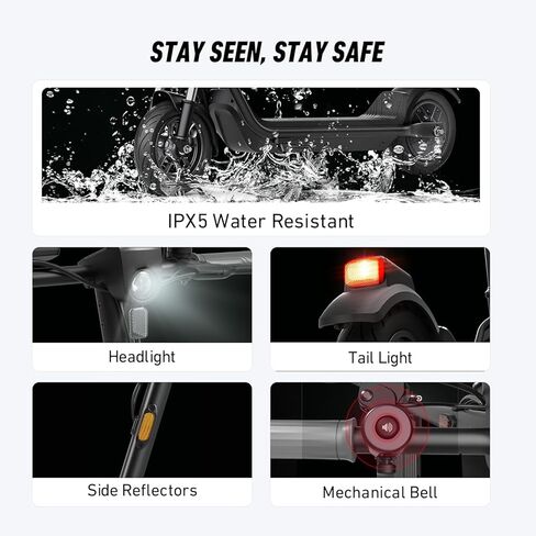 سكوتر كهربائي NIU K100P للبالغين - مع نظام تعليق، قوة ذروة 600 وات، 33 ميلًا كحد أقصى، أعلى 17.4 ميل في الساعة، إطارات هوائية 9.5 × 2.3 بوصة، سكوتر إلكتروني خفيف الوزن قابل للطي للتنقل اليومي ورحلة عطلة نهاية الأسبوع in Kuwait