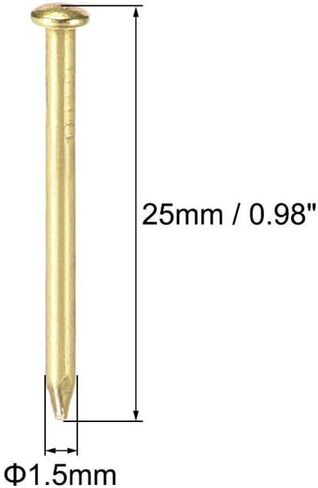 Stainless Steel Hardware Nails, Small Nail Nails 1.5 X25mm, Used for DIY Decoration Picture Wooden Box Household Accessories Gold 100pcs in Saudi Arabia