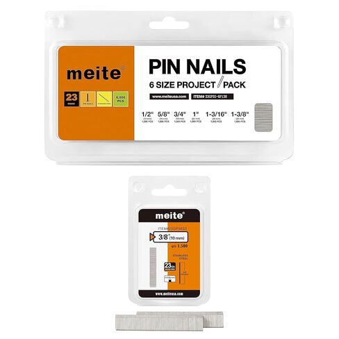 meite 3/8" 304 Stainless Steel 23 Gauge Pin Nails - 1500 Counts and Assorted 6 Sizes (1/2", 5/8", 3/4", 1", 1-3/16", 1-3/8") 304 Stainless Steel Pin Nails - 6000 Counts in Saudi Arabia