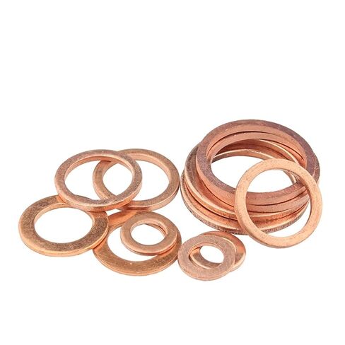 10-50Pcs M5 /6/8 /10/12 /14/16 /18/20 /22 Solid Copper Washer Shim Flat Ring Rings Seal Plain(10PCS,M5X9X1mm) in Saudi Arabia
