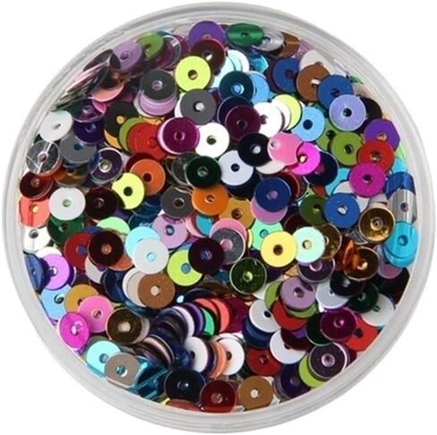 Washer,Stainless Washer, Paillettes Applique, 3mm 4mm 5mm 6mm Flat Round PVC Loose Sequins, Blue Pink Paillette Sewing Craft 1bag(Orange,6mm) in Saudi Arabia