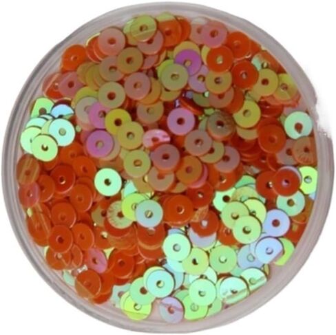 Washer,Stainless Washer, Paillettes Applique, 3mm 4mm 5mm 6mm Flat Round PVC Loose Sequins, Blue Pink Paillette Sewing Craft 1bag(Orange,6mm) in Saudi Arabia