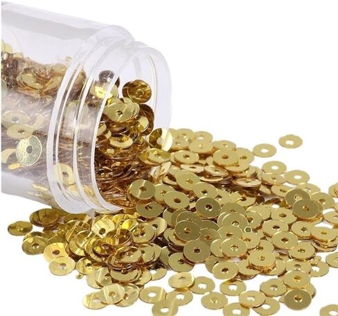 Washer,Stainless Washer, Paillettes Applique, 3mm 4mm 5mm 6mm Flat Round PVC Loose Sequins, Blue Pink Paillette Sewing Craft 1bag(Orange,6mm) in Saudi Arabia