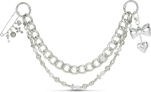 Original 4 in 1 Silver Bag Charms, Bow Bag Charm, Purse Charms, Purse Keychain, Bag Accessories Charms, Cute Purse Charms for Handbags Designer in Kuwait