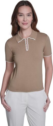 Tommy Hilfiger Womens Short Sleeve Johnny Collar Polo Sweater in Saudi Arabia