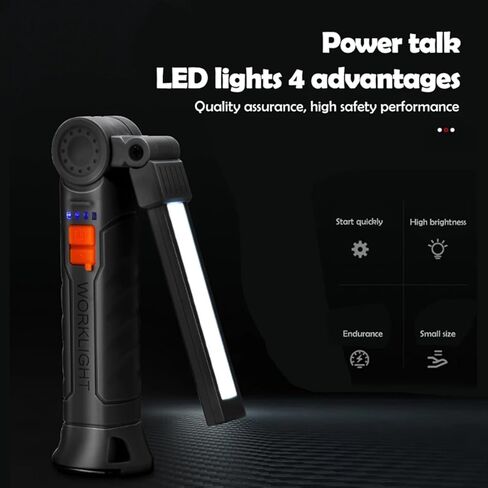 Fabater Working Light Portable, Rechargeable Work Lights with Magnetic Base Hanging Hook, 360 Rotate 4 Modes, Foldable Inspection Light for Car Repair, Camping, Tool Gifts in Saudi Arabia