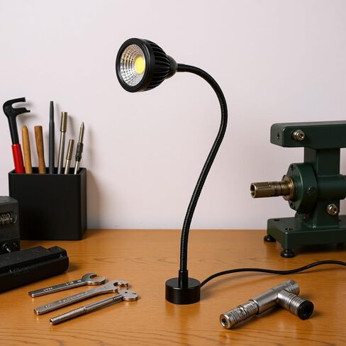 Eujgoov 7W LED ضوء العمل، 1000lm 6000K الضوء الأبيض مع 360 قابل للتعديل معقوفة وقاعدة مغناطيسية، لورشة عمل CNC مخرطة طحن آلة إصلاح السيارات الإضاءة الصناعية (قابس الولايات المتحدة) in Saudi Arabia