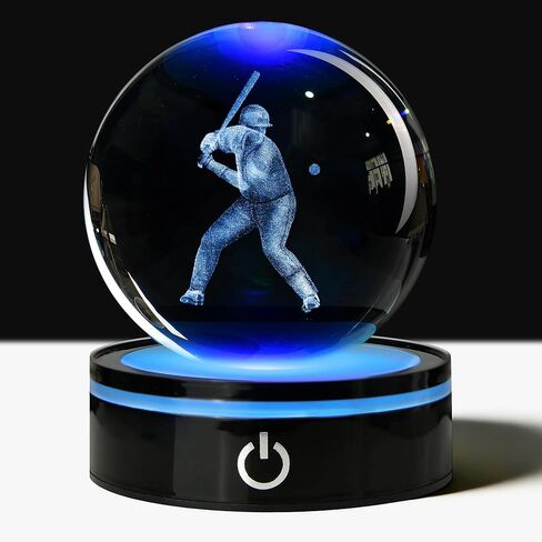 3D Eagle Crystal Ball with LED Stand, 80mm Glass Sphere Night Light Lamp, Eagle Statue Gifts for Men Women Kids in Saudi Arabia