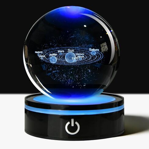 3D Eagle Crystal Ball with LED Stand, 80mm Glass Sphere Night Light Lamp, Eagle Statue Gifts for Men Women Kids in Saudi Arabia