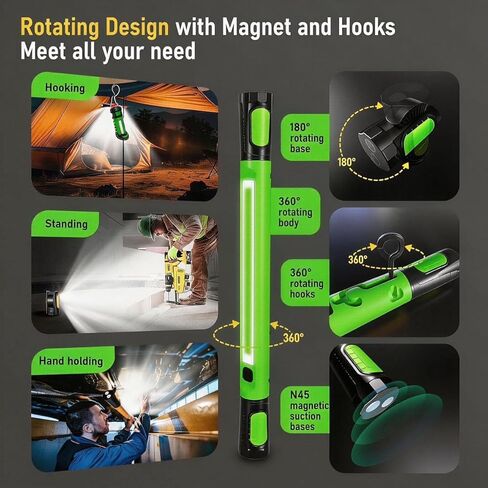 Magnetic Work Light, Rechargeable LED Work Light Bar, 3000 LM 5200mAh Under Hood Mechanic Light with Magnetic Base for Garage, Workshop, Car Repair, Emergency in Saudi Arabia