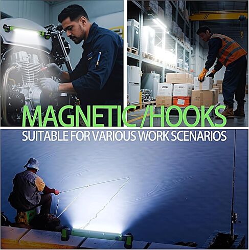 Magnetic Work Light, Rechargeable LED Work Light Bar, 3000 LM 5200mAh Under Hood Mechanic Light with Magnetic Base for Garage, Workshop, Car Repair, Emergency in Saudi Arabia