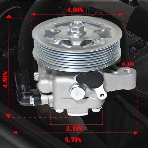 21-5341 Power Steering Pump with Pulley Compatible with Honda Accord EX/LX L4 2.4L 2003-2007, Replace# 56110-RAA-A01, 990-0656, 56100-RAA-A01RM, 56110-PND-003, 96-5341 in Kuwait