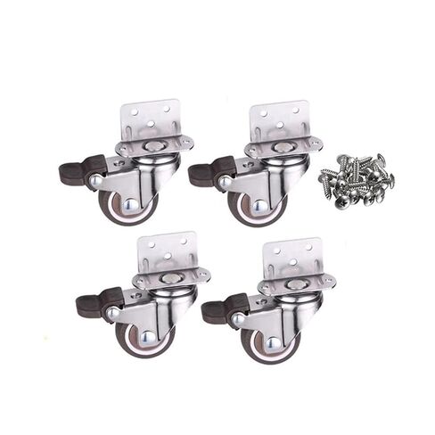 4pcs Furniture Caster Wheels Heavy Duty Universal Carriage Wheel for Baby Crib Bed Cart Trolley Wheelchair Office Chair(2 Brake 2 no Brake,2 inch) in Saudi Arabia