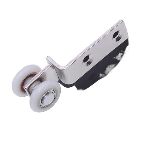 10Pcs Bend Pipe Metal Bearing Pulley Block with Two Plastic Wheel for Sliding Door Window Cabinet in Saudi Arabia