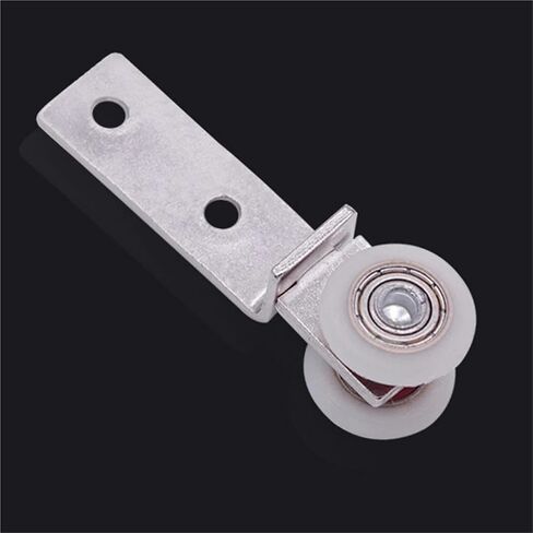 10Pcs Bend Pipe Metal Bearing Pulley Block with Two Plastic Wheel for Sliding Door Window Cabinet in Saudi Arabia