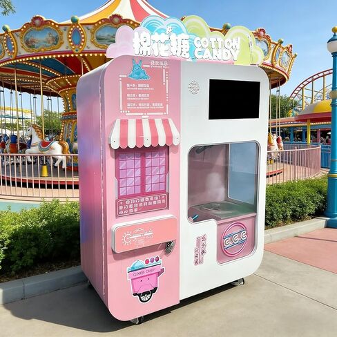 Automatic Cotton Candy Vending Machine Customized Portable Floss Sugar Maker Ideal for Commercial Venues Parks Malls in Saudi Arabia