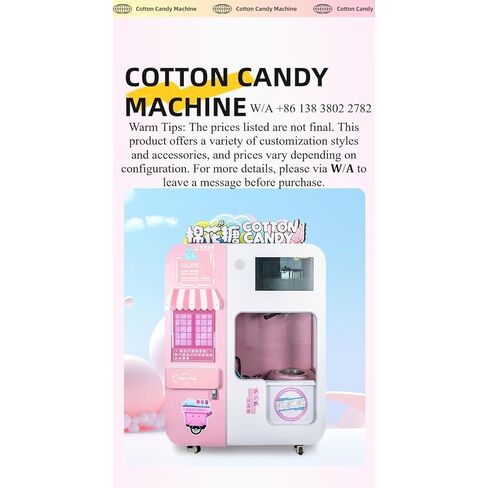 Automatic Cotton Candy Vending Machine Customized Portable Floss Sugar Maker Ideal for Commercial Venues Parks Malls in Saudi Arabia