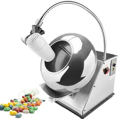 180W Mini Chocolate Coating Machine, Small Commercial Polishing Machine for Nuts, Adjustable Speed, 3-6kg/H Even Drying, Electric Candy Panning Equipment in Saudi Arabia