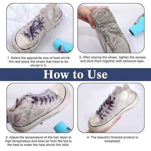 Kathfly 300 Pcs Shoe Shrink Wrap Bags Bulk 11x19 Inch Sneaker Wrap Bags PVC Heat Shrink Plastic Large Shoes Protector for Men Women Shoe Storage Bag Effectively Avoid Sole Yellowing and Keep Dust Away in Saudi Arabia