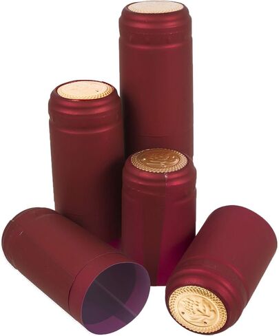 Heat Shrink Capsules, 100 Pcs Wine Brewing Caps Matte Surface Oriental Red For Professional and Home Use in Kuwait