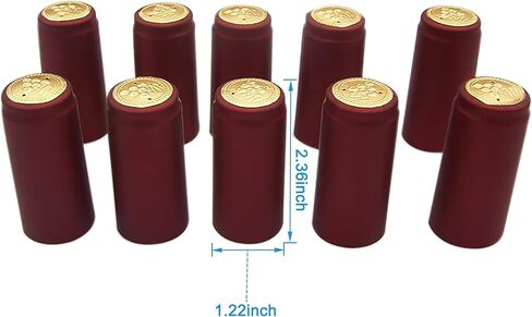 Heat Shrink Capsules, 100 Pcs Wine Brewing Caps Matte Surface Oriental Red For Professional and Home Use in Kuwait