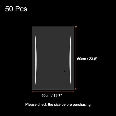 uxcell 50 Pcs Heat Shrink Wrap Bags, 20" x 24" POF Clear Heat Shrink Film Wrap for Gift Baskets, Packaging Collection, Homemade DIY, Handmade Crafts, Cookie in Saudi Arabia