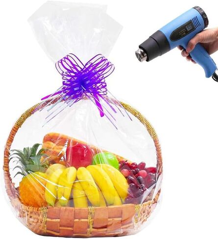 10 PCS Shrink Wrap Bags,23.6 * 31.5in Christmas Basket Cellophane Shrink Bags,Clear PVC Heat Shrink Wrap for Packagaing Soap,Candles,Small Gifts, Jars and Homemade DIY Projects in Saudi Arabia
