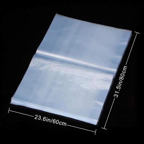 10 PCS Shrink Wrap Bags,23.6 * 31.5in Christmas Basket Cellophane Shrink Bags,Clear PVC Heat Shrink Wrap for Packagaing Soap,Candles,Small Gifts, Jars and Homemade DIY Projects in Saudi Arabia