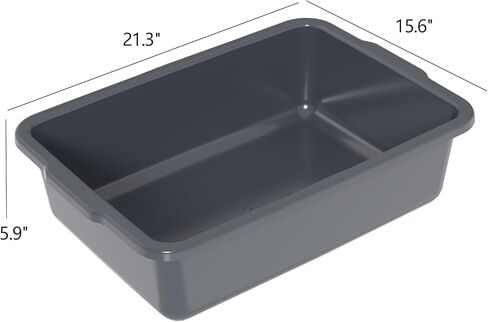 4 عبوات من صناديق الحافلات التجارية البلاستيكية سعة 24 لترًا، حوض حافلات المرافق للمطعم، باللون الرمادي in Kuwait