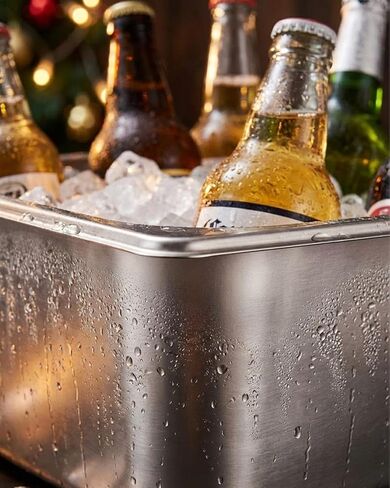 Stainless Steel Commercial Bus Tubs, 2 Pack 12 Liter Stainless Steel Dish Pan Commercial Bus Tubs Food Storage Container for Catering, Marinating, Dishwashing in Kuwait