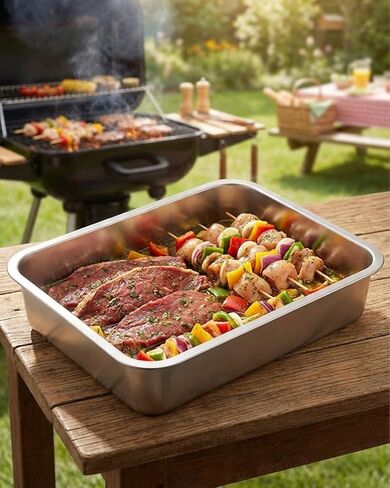 Stainless Steel Commercial Bus Tubs, 2 Pack 12 Liter Stainless Steel Dish Pan Commercial Bus Tubs Food Storage Container for Catering, Marinating, Dishwashing in Kuwait