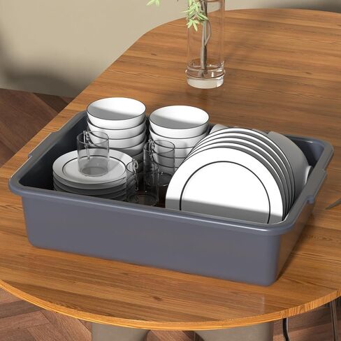 4 عبوات من صناديق الحافلات التجارية سعة 24 لترًا (6.3 جالونًا)، صناديق بلاستيكية كبيرة للمطاعم والمطبخ، باللون الرمادي in Kuwait