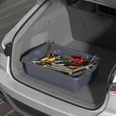 4 عبوات من صناديق الحافلات التجارية سعة 24 لترًا (6.3 جالونًا)، صناديق بلاستيكية كبيرة للمطاعم والمطبخ، باللون الرمادي in Kuwait