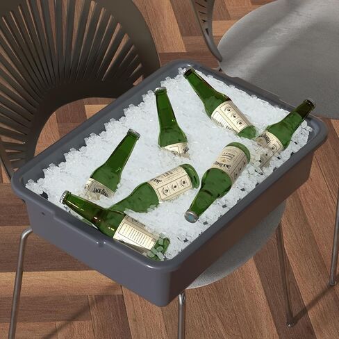 4 عبوات من صناديق الحافلات التجارية سعة 24 لترًا (6.3 جالونًا)، صناديق بلاستيكية كبيرة للمطاعم والمطبخ، باللون الرمادي in Kuwait