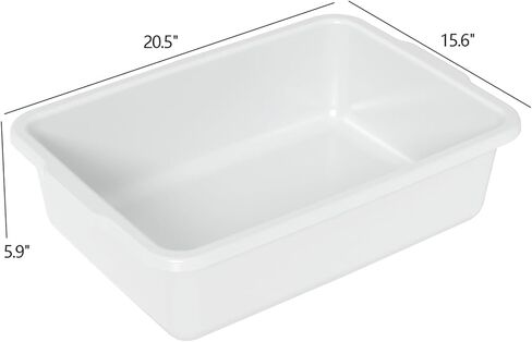 23 L Plastic Commercial Bus Tubs, Large Utility Tote Bus Box, White, 4-Pack in Kuwait