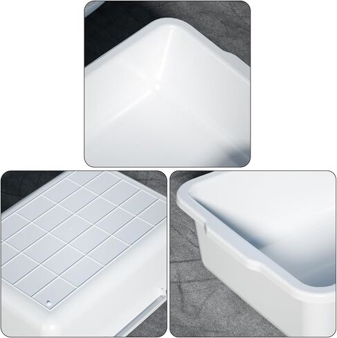 23 L Plastic Commercial Bus Tubs, Large Utility Tote Bus Box, White, 4-Pack in Kuwait