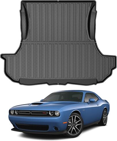 Cargo Liner for Dodge Challenger 2014-2023, Only Fits Models Without The Subwoofer, All Weather Cargo Mat for Challenger Accessories Rear Trunk Liner Black in Kuwait