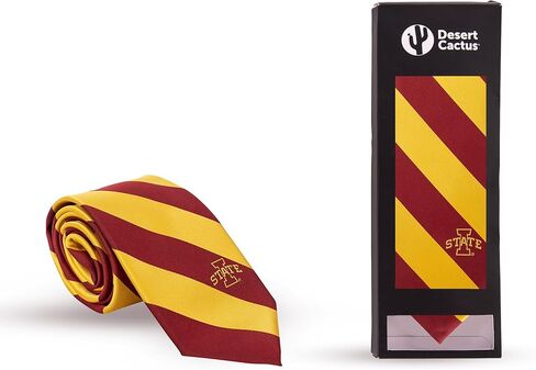 Desert Cactus Iowa State University Neck Tie ISU Cyclones 100% Polyester Necktie with Logo, Officially Licensed (Style A) in Saudi Arabia