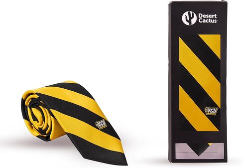 ربطة عنق من Desert Cactus Virginia Commonwealth University VCU Rams 100% بوليستر مع شعار، مرخصة رسميًا (النمط A) in Saudi Arabia