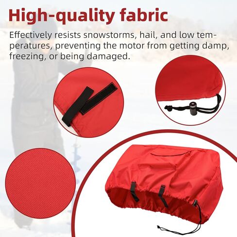 غطاء Powerhead لـ Eskimo Ice Auger، غطاء واقٍ مقاوم للماء ومقاوم للطقس لمحركات حفر الجليد، حماية متينة في الهواء الطلق، ملاءمة آمنة لصيد الأسماك في الشتاء وحصاد الجليد. in Kuwait