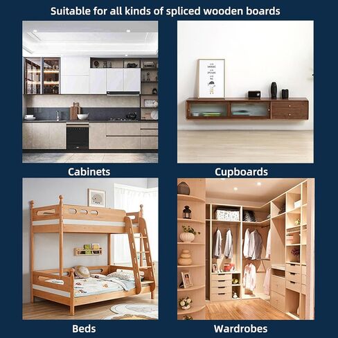 2-in-1 Locking Insert Brackets 10 Pack - L-Shaped 90° Angle Bed Frame Brackets & Rail Connectors| Heavy Duty Hardware for Wood Furniture/ Bed Replacement/ Cabinet/ Shelf/ Closet/ Wardrobe in Kuwait