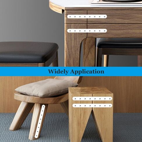 4 Pcs White Flat Straight Braces Stainless Steel Straight Brackets 10 x 0.78 inch Metal Mending Plate for Wood, Heavy Duty Repair Joining Bracket, with Screws in Kuwait