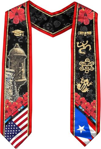 Puerto Rico American Flag Graduation Sash 2025, Puerto Ricans Graduation Stole, Class of 2025 in Saudi Arabia