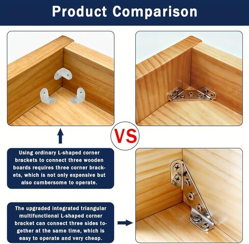 10PCS Stainless Steel Corner Brackets with 40PCS Screws Furniture Connector for Cabinet Angle Support Fixed Brace Fasteners in Saudi Arabia