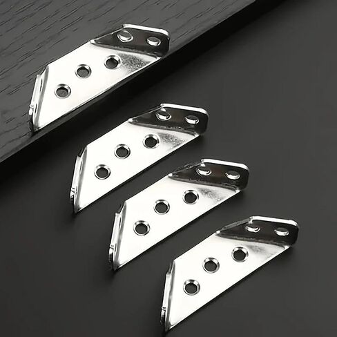 10PCS Stainless Steel Corner Brackets with 40PCS Screws Furniture Connector for Cabinet Angle Support Fixed Brace Fasteners in Saudi Arabia